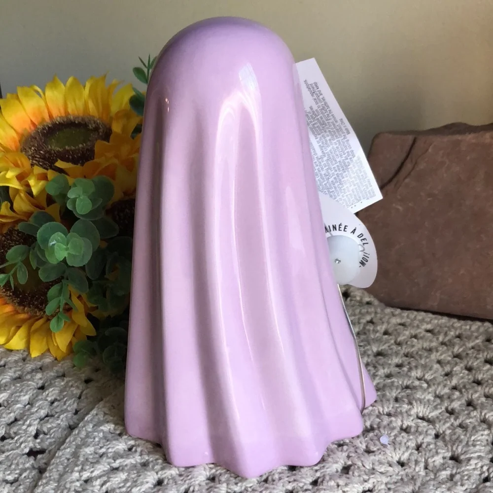 Martha Stewart Ceramic Purple Light Up Halloween Ghost Decor
